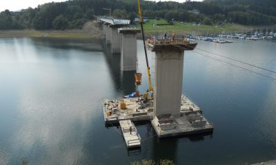 Bau der Talbrücke Sondern
